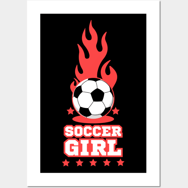 Soccer Girl - Black - Soccer Players Girls Wall Art by Millusti